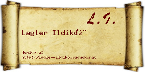Lagler Ildikó névjegykártya